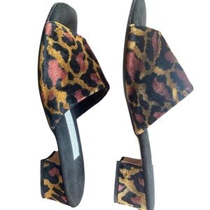 AmyJo Gladstone Leopard Print Textured Slipper with Low Heel Lg